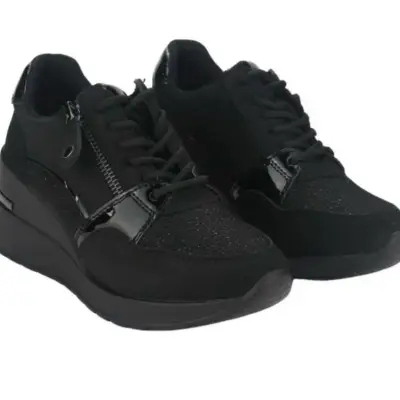 Zapatillas negras con plataforma y cierre lateral - miniatura 1