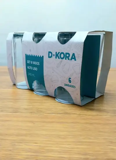 Set de 6 vasos altos lisos D-Kora 240 ml - miniatura 3