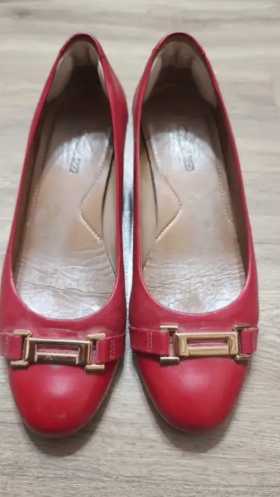 Zapatos planos rojos de cuero Grace Girl - miniatura 1