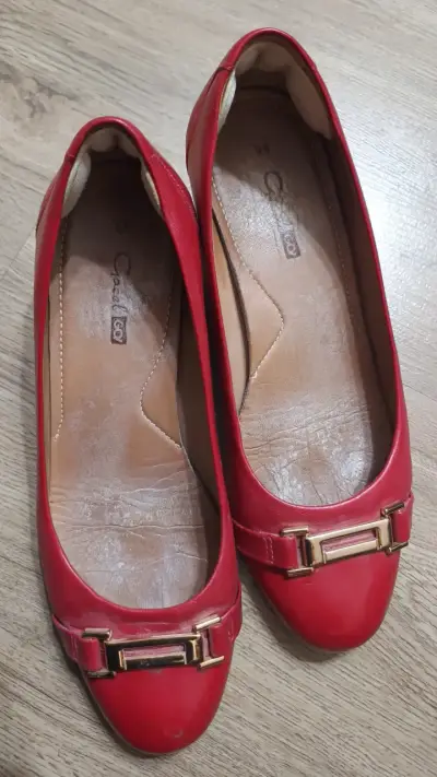 Zapatos planos rojos de cuero Grace Girl - miniatura 3