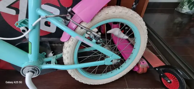 Bicicleta infantil oxford Barbie rosa y celeste - 4