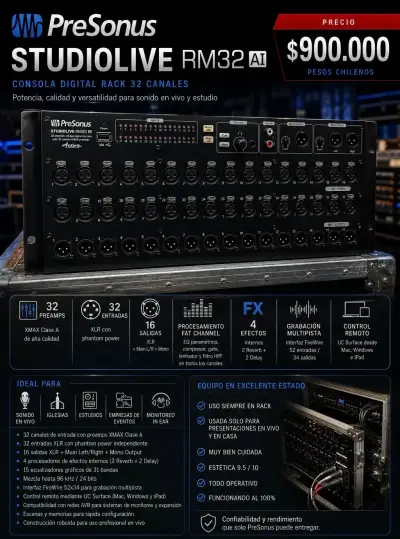 Consola Digital PreSonus StudioLive RM32 AI - miniatura 1