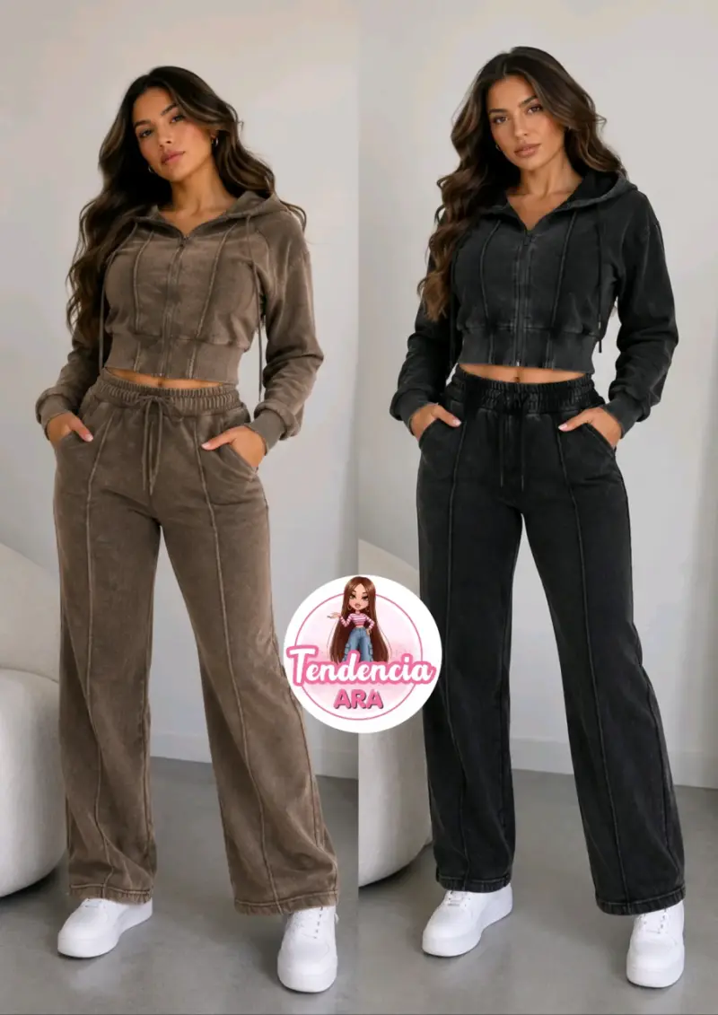 Conjunto deportivo mujer con capucha en varios colores - 1