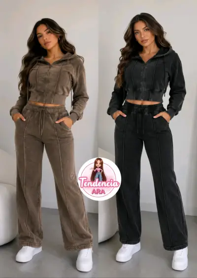 Conjunto deportivo mujer con capucha en varios colores - miniatura 1