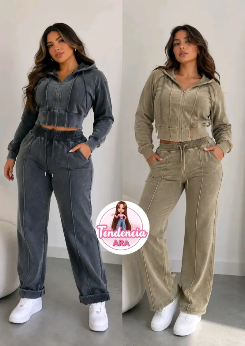 Conjunto deportivo mujer con capucha en varios colores - 2