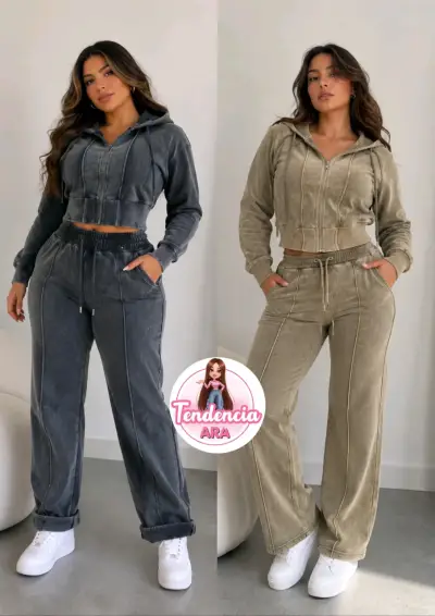 Conjunto deportivo mujer con capucha en varios colores - miniatura 2