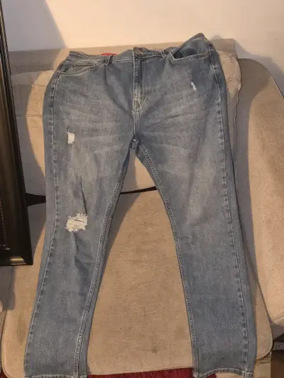 Jeans Americanino azul desgastados para hombre - miniatura 1