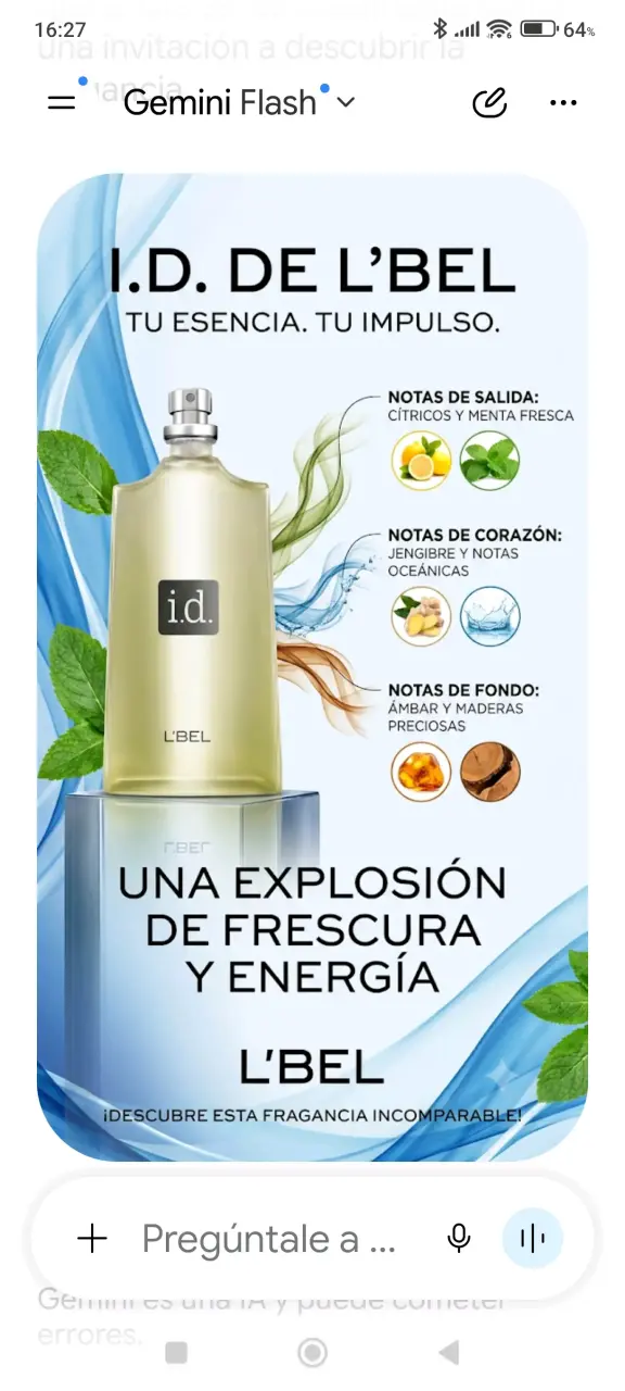 Perfume L'Bel I.D. Frescura y Energía