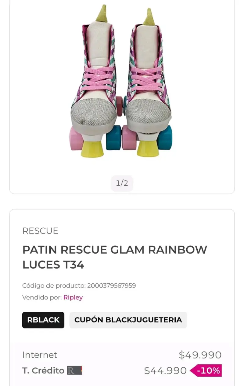 Patines de 4 ruedas Rescue Glam Rainbow T34 - 2
