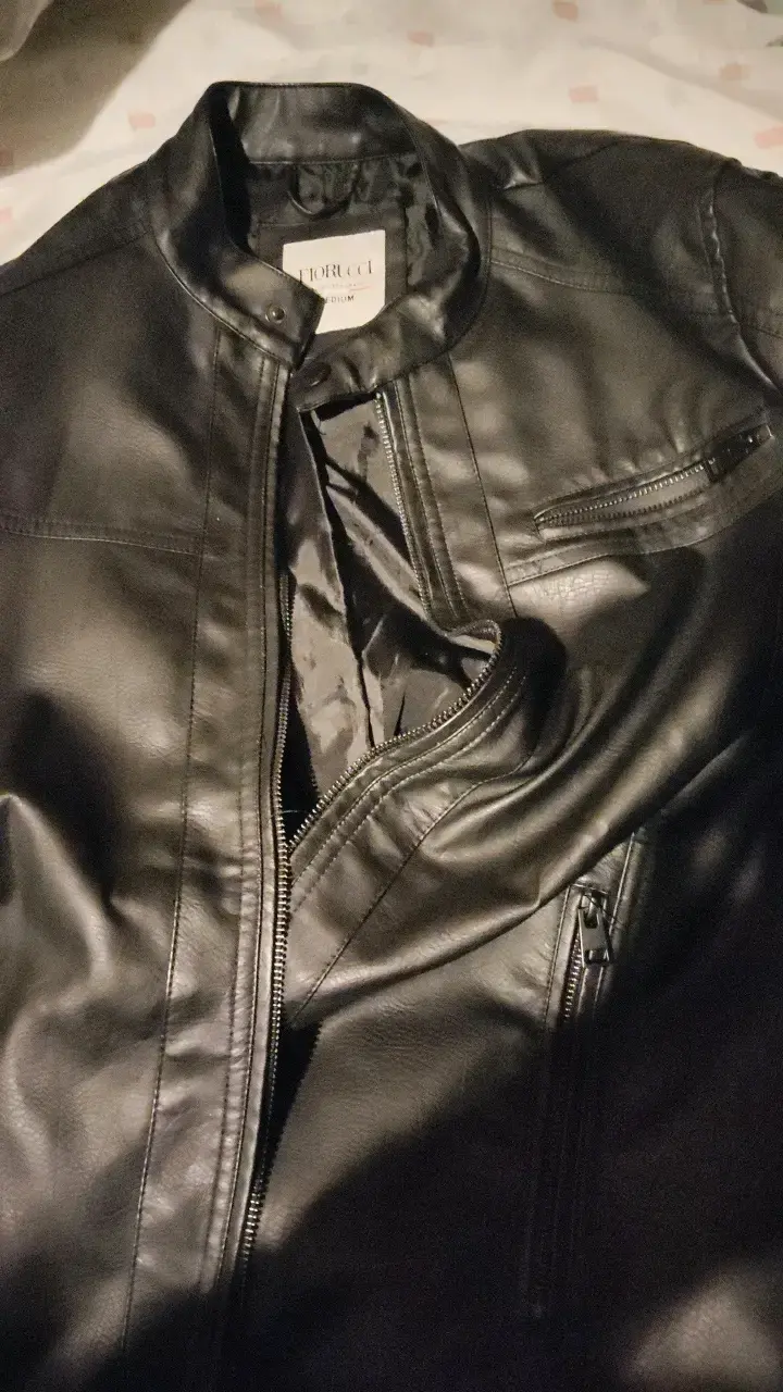 Chaqueta de cuero negra Fiorucci para hombre