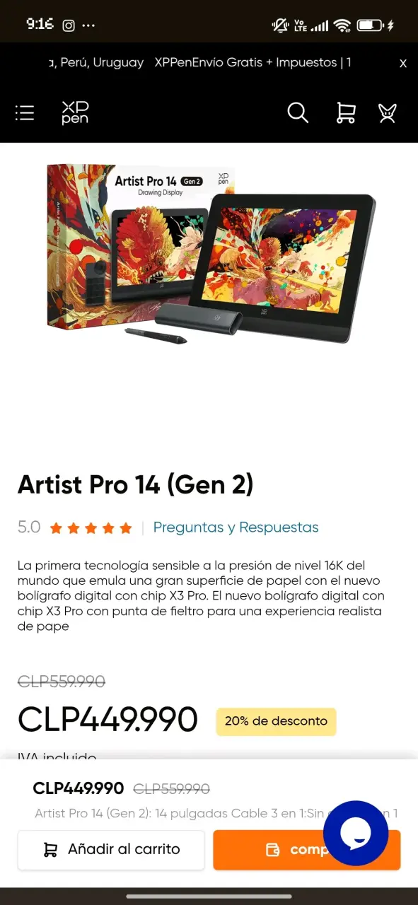 Tableta gráfica XP-Pen con lápiz digital - 8