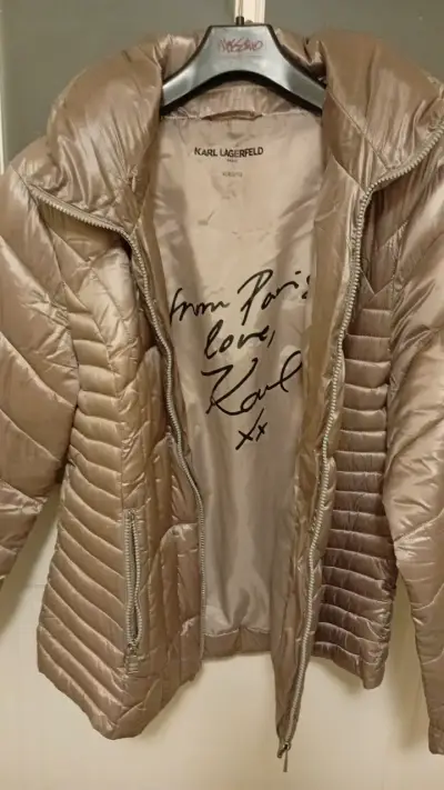 Chaqueta acolchada Karl Lagerfeld dorada - miniatura 1