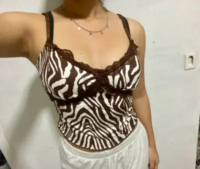 Top de tirantes con estampado animal print - miniatura 1