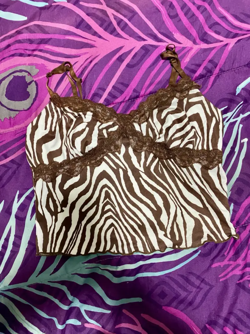 Top de tirantes con estampado animal print - 2