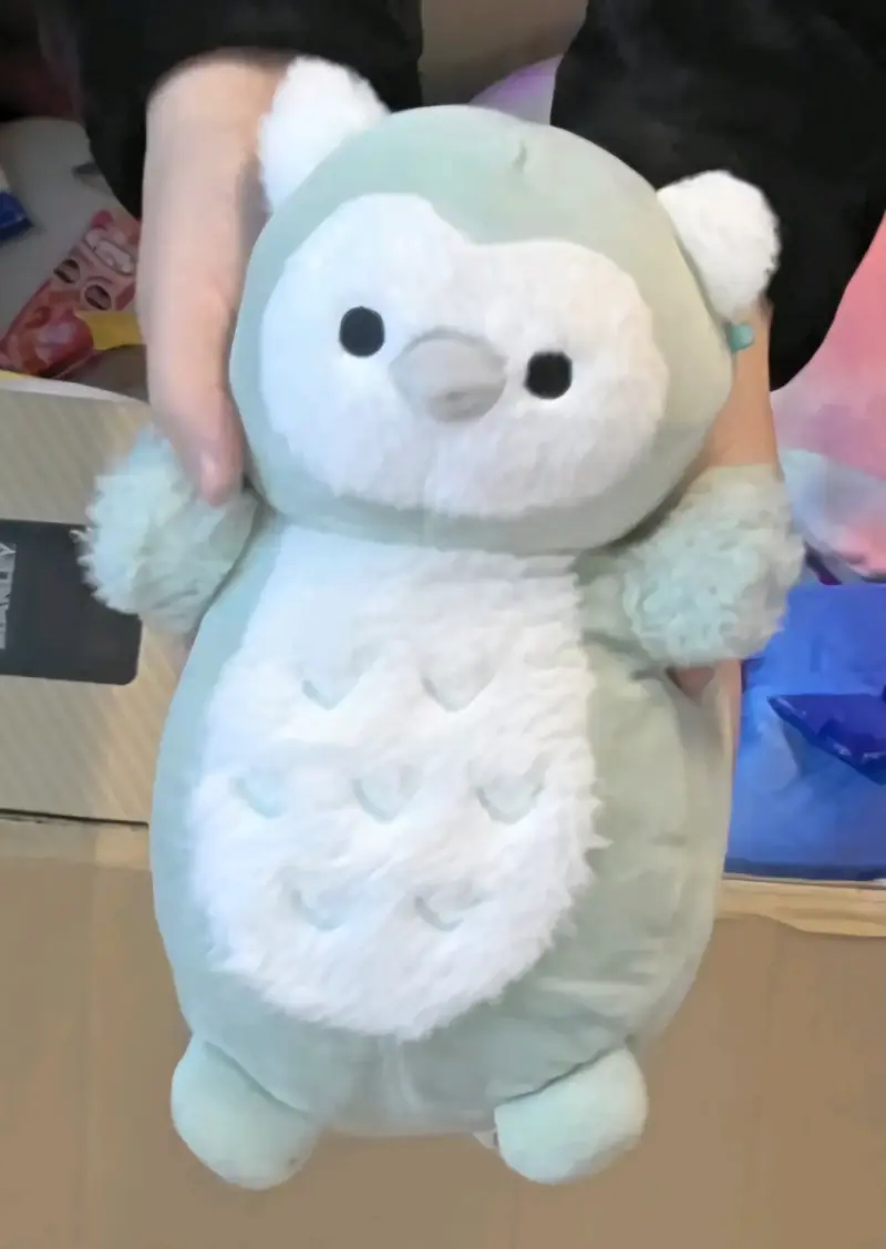 Peluche buho verde menta suave