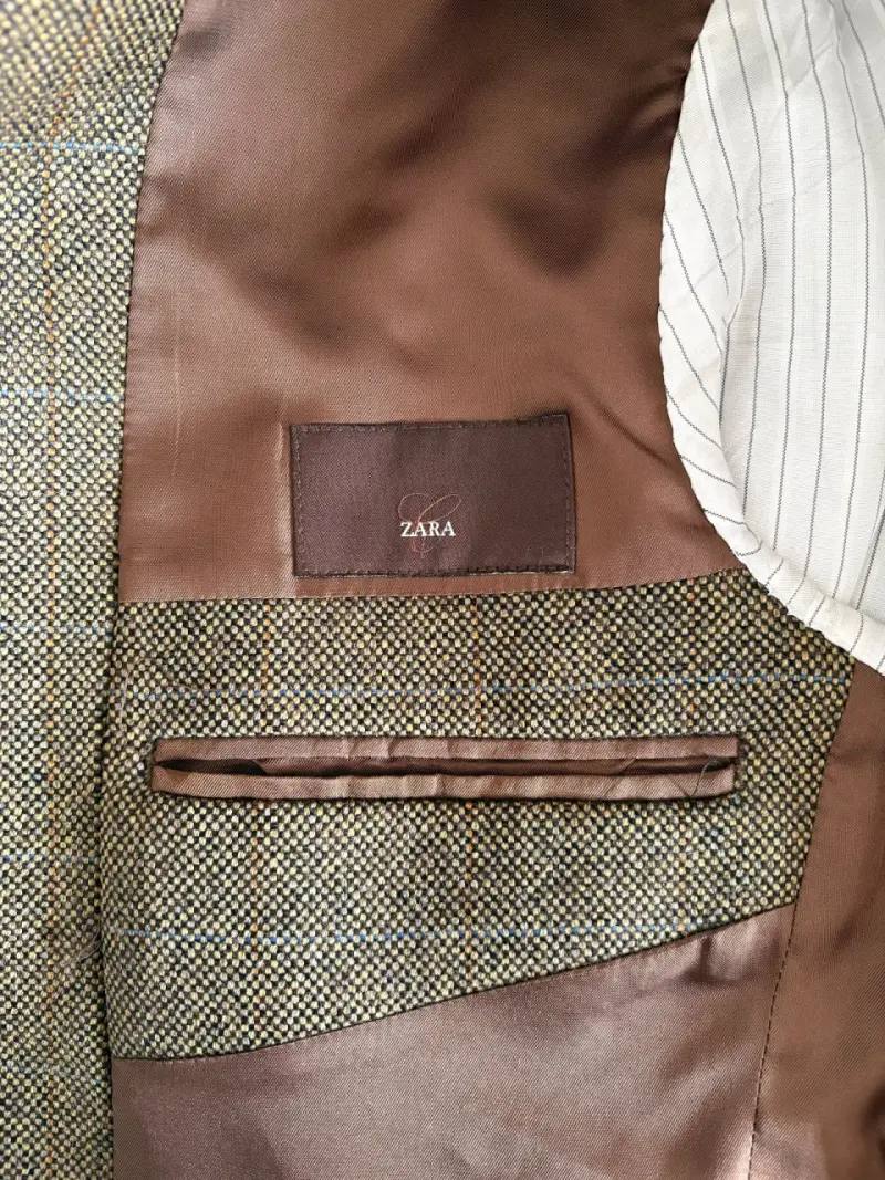 Blazer de lana Zara café - 3