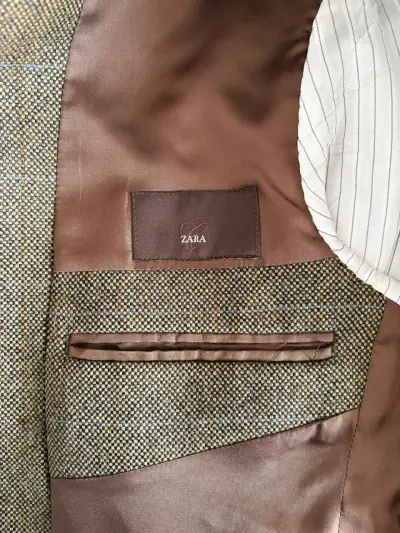 Blazer de lana Zara café - miniatura 3