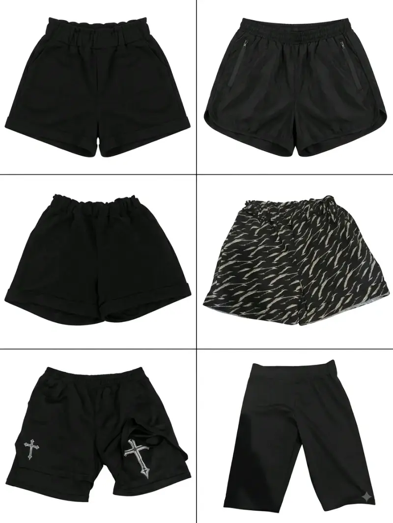 Pack de shorts deportivos negros para mujer