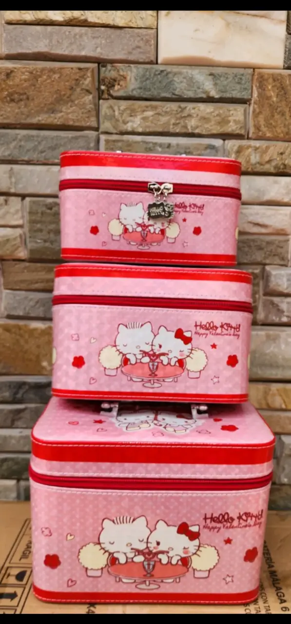 Set de maletas organizadoras Hello Kitty rosas - 1