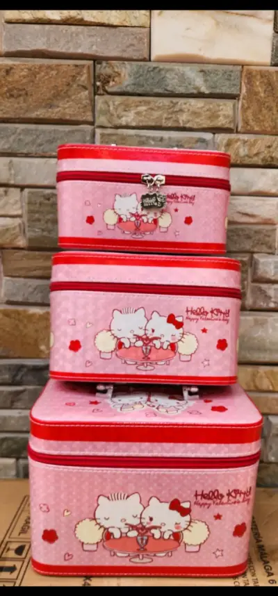 Set de maletas organizadoras Hello Kitty rosas - miniatura 1