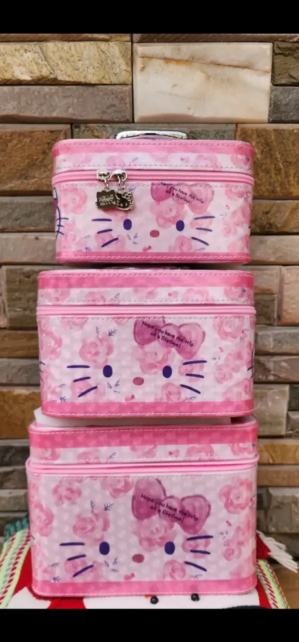 Set de maletas organizadoras Hello Kitty rosas - 2