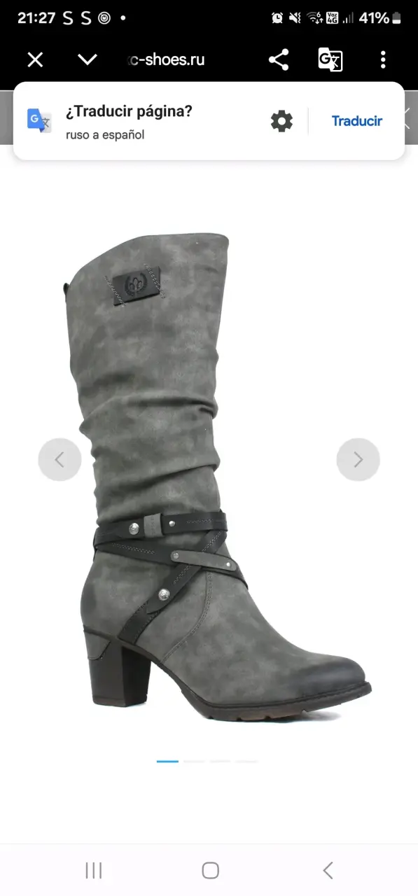 Botas altas de cuero gris con tacón Rieker N°40 - 2
