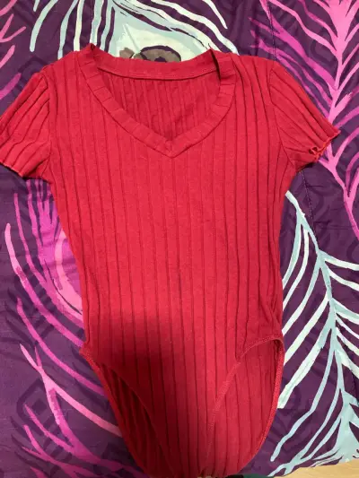 Body rojo de algodón con elastano talla XS - miniatura 1