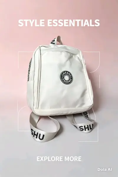 Mochila blanca estilo casual Jingshu - miniatura 1