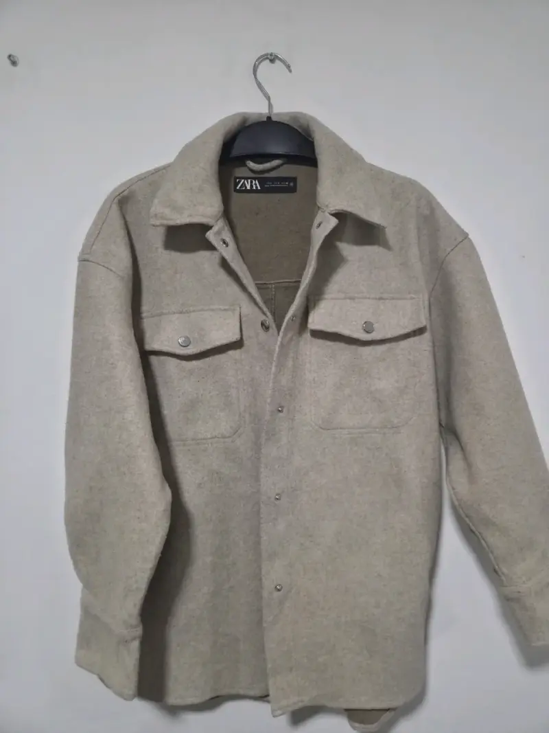 Chaqueta de lana beige Zara S/M - 1