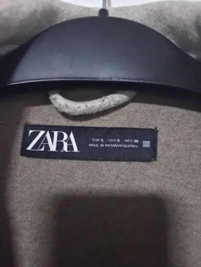 Chaqueta de lana beige Zara S/M - miniatura 2