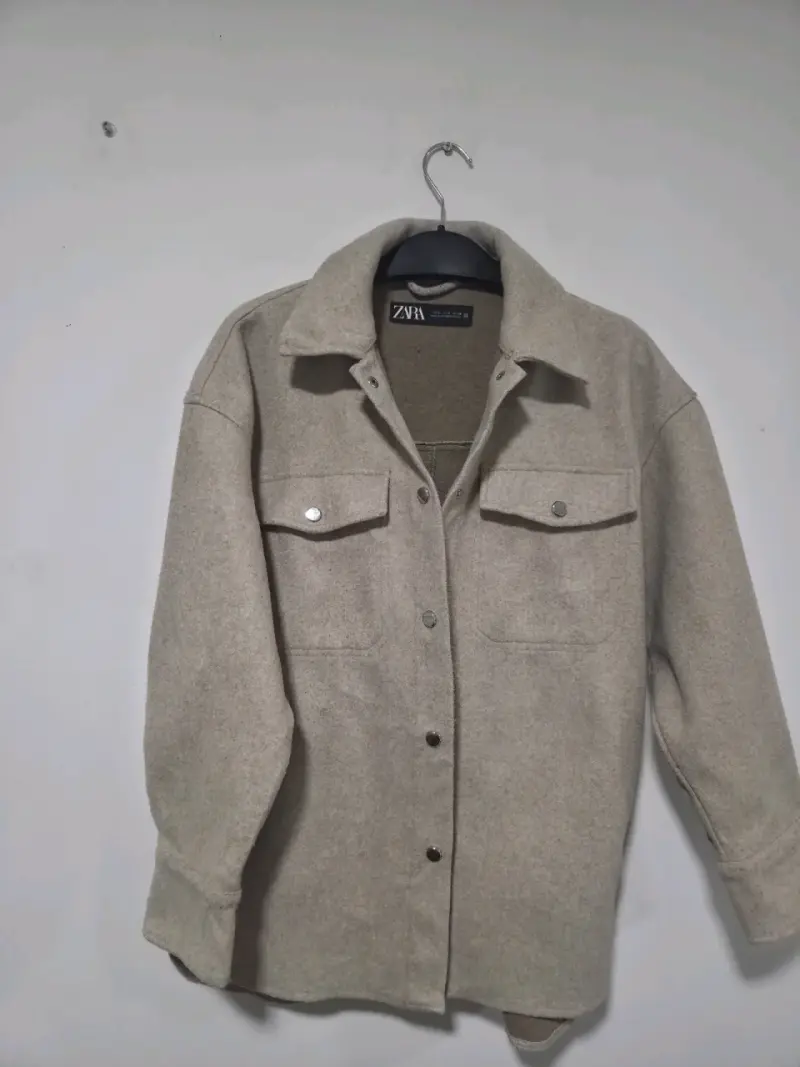 Chaqueta de lana beige Zara S/M - 3