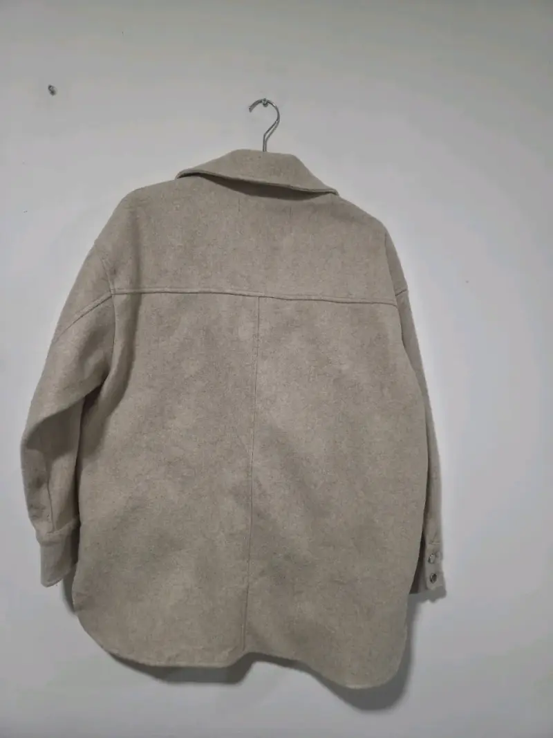 Chaqueta de lana beige Zara S/M - 4