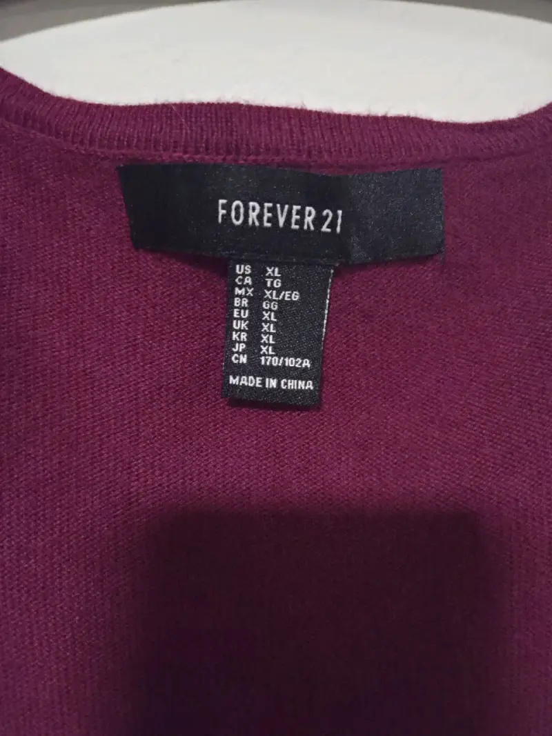 Vestido burdeos Forever 21 con detalle cruzado - 3