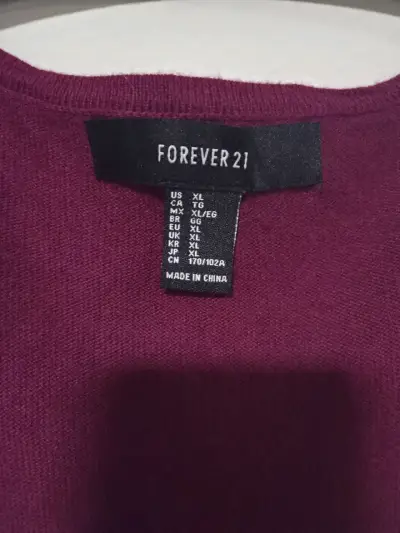 Vestido burdeos Forever 21 con detalle cruzado - miniatura 3