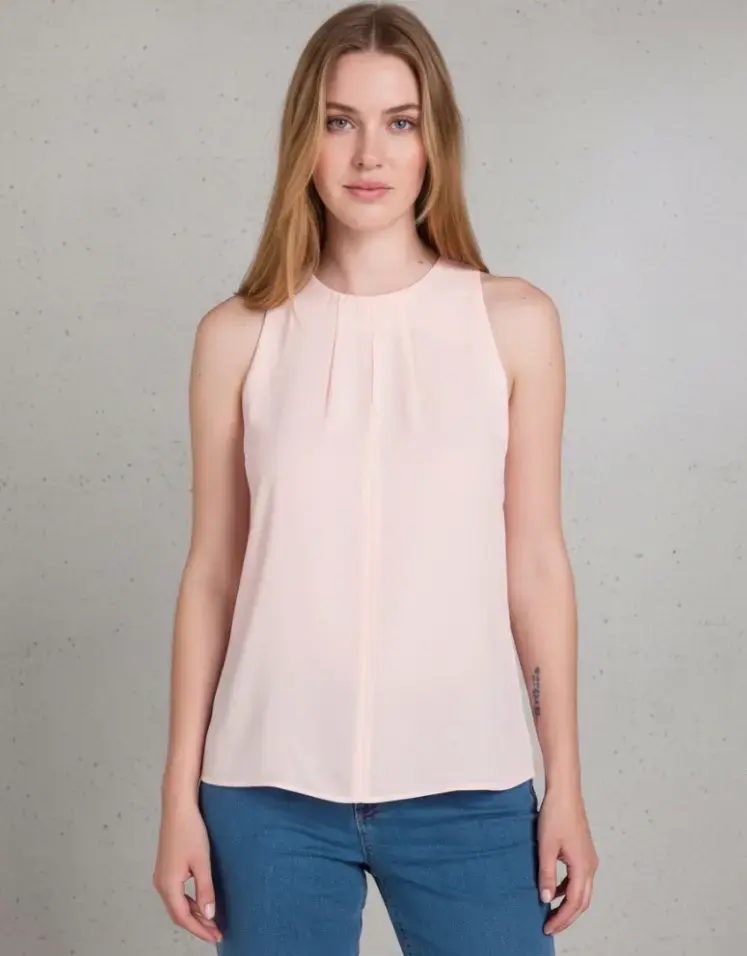Blusa sin mangas color rosa io - 1