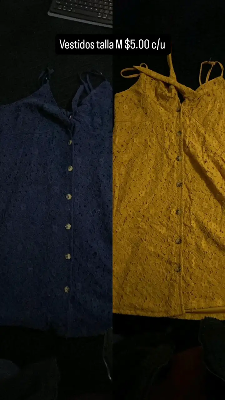 Vestidos de encaje azul y amarillo talla M