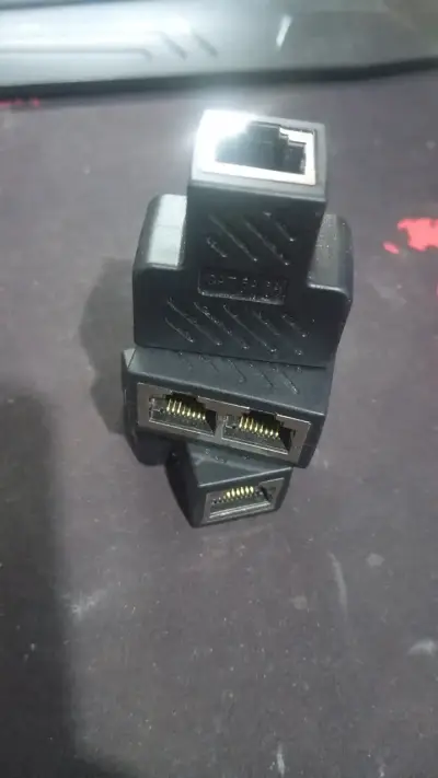 3 Adaptadores  divisor RJ45 Ethernet LAN - miniatura 1
