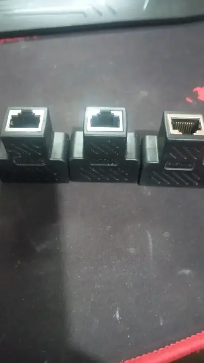 3 Adaptadores  divisor RJ45 Ethernet LAN - miniatura 2