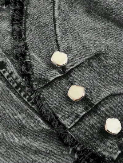Polera con corsé de mezclilla y botones decorativos - miniatura 2