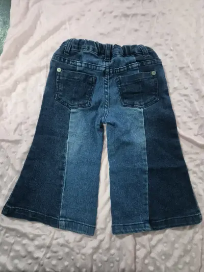 Pantalones de mezclilla para niños con diseño de bloques - miniatura 1