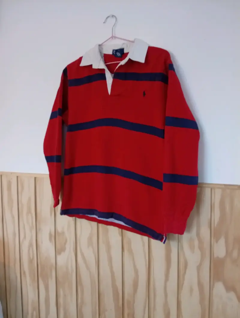 Polera de rugby roja con rayas Polo Ralph Lauren - 1