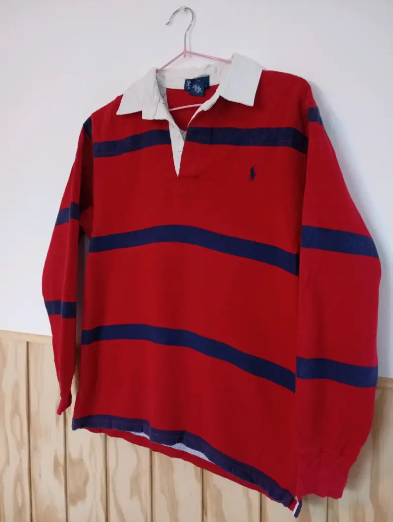 Polera de rugby roja con rayas Polo Ralph Lauren - 4