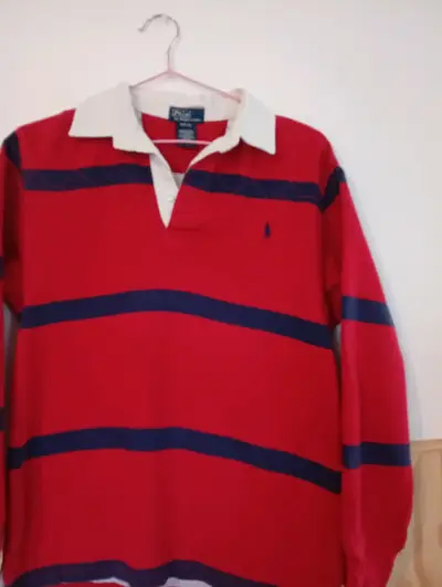 Polera de rugby roja con rayas Polo Ralph Lauren - miniatura 5