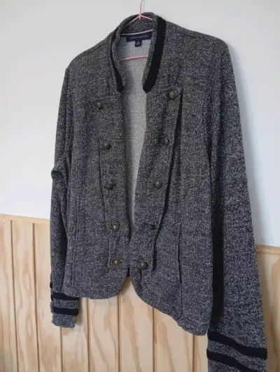 Chaqueta de lana gris Tommy Hilfiger - miniatura 3