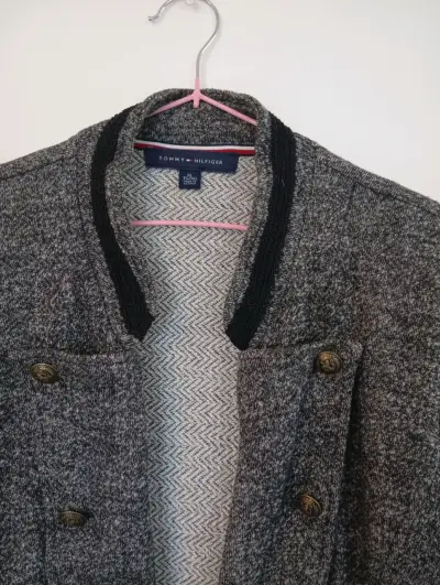 Chaqueta de lana gris Tommy Hilfiger - miniatura 4