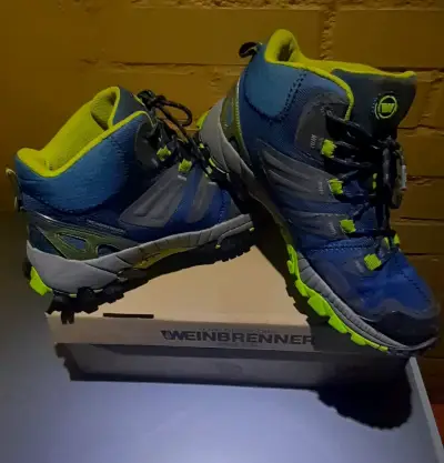 Botas de senderismo Weinbrenner impermeables azul y verde - miniatura 2