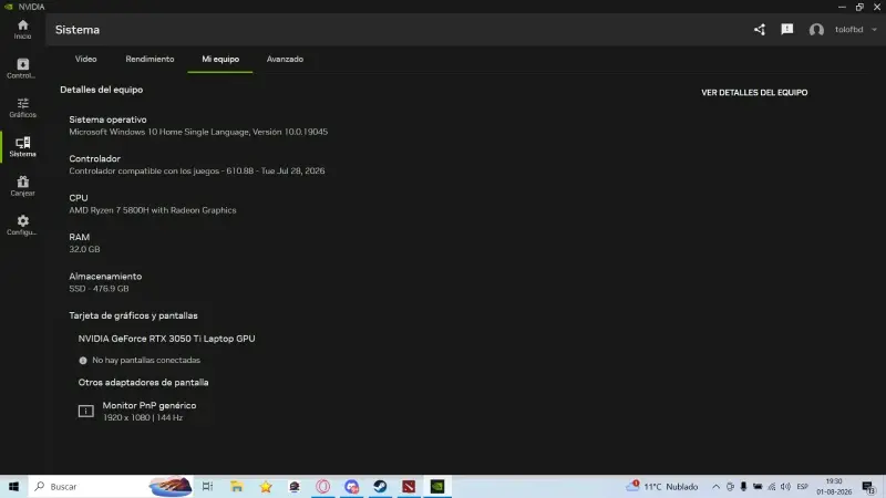 Laptop para juegos con NVIDIA GeForce - 3