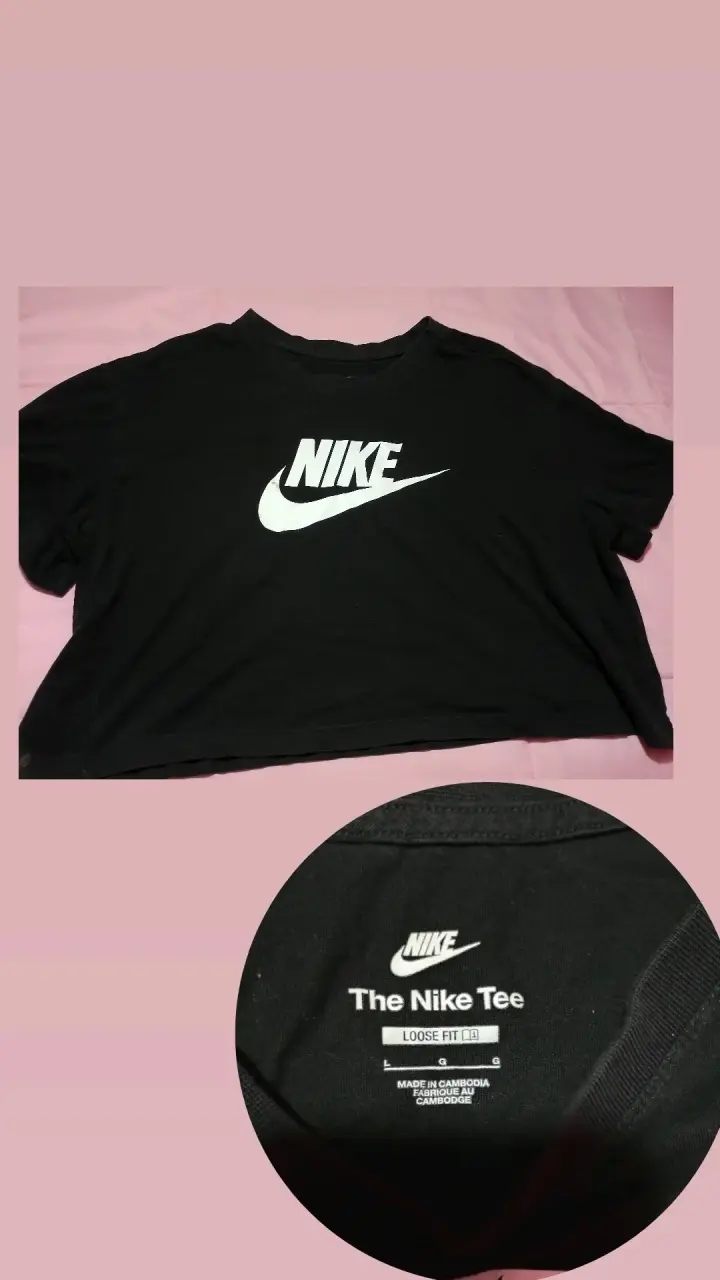 Polera Nike negra de algodón suelta