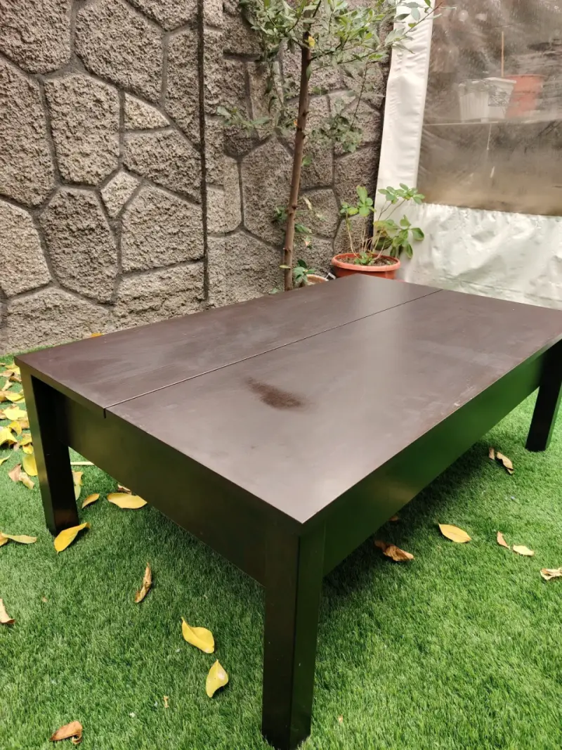Mesa de centro elevable de madera oscura - 2