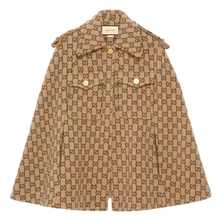Capa de lana Gucci con estampado monograma